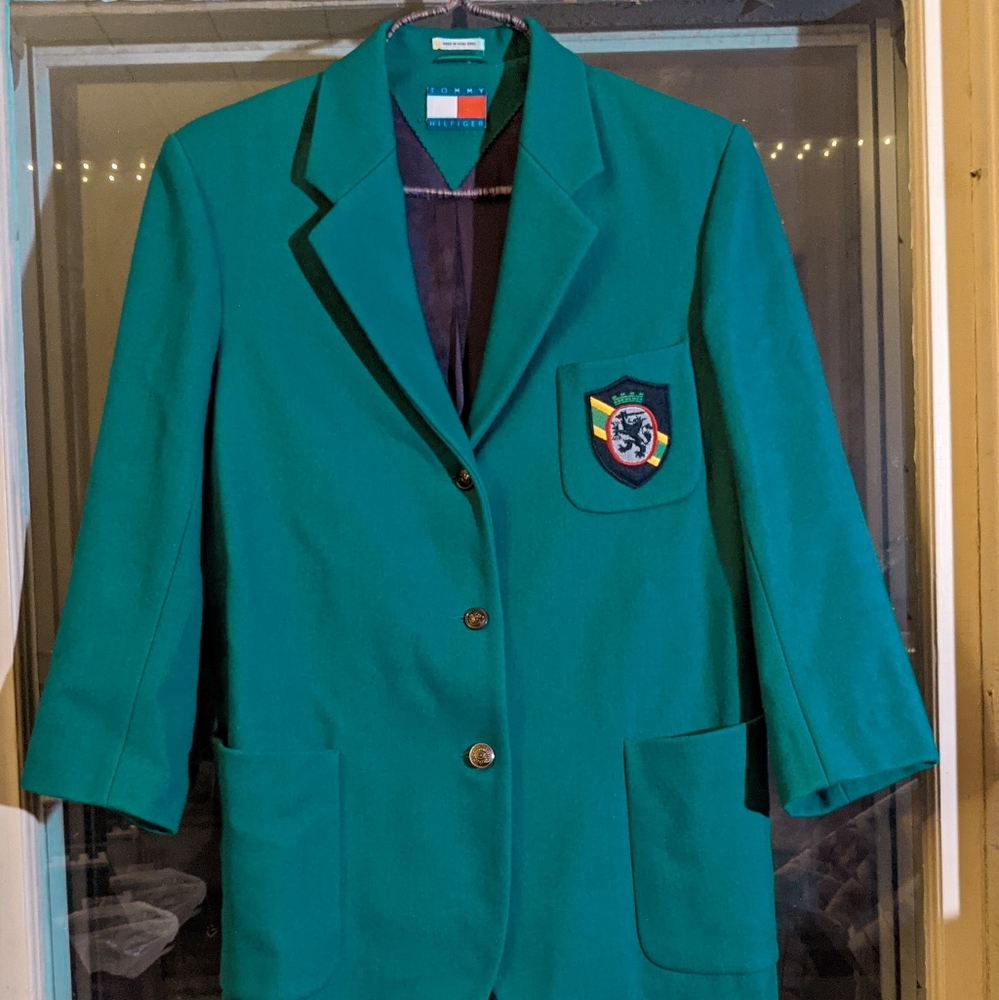 Vintage TOMMY HILFIGER Teal Prepatory Jacket - M
